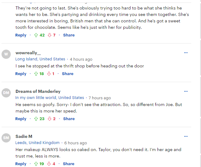 Comments on Travis Kelce and Taylor Swift's Dressing