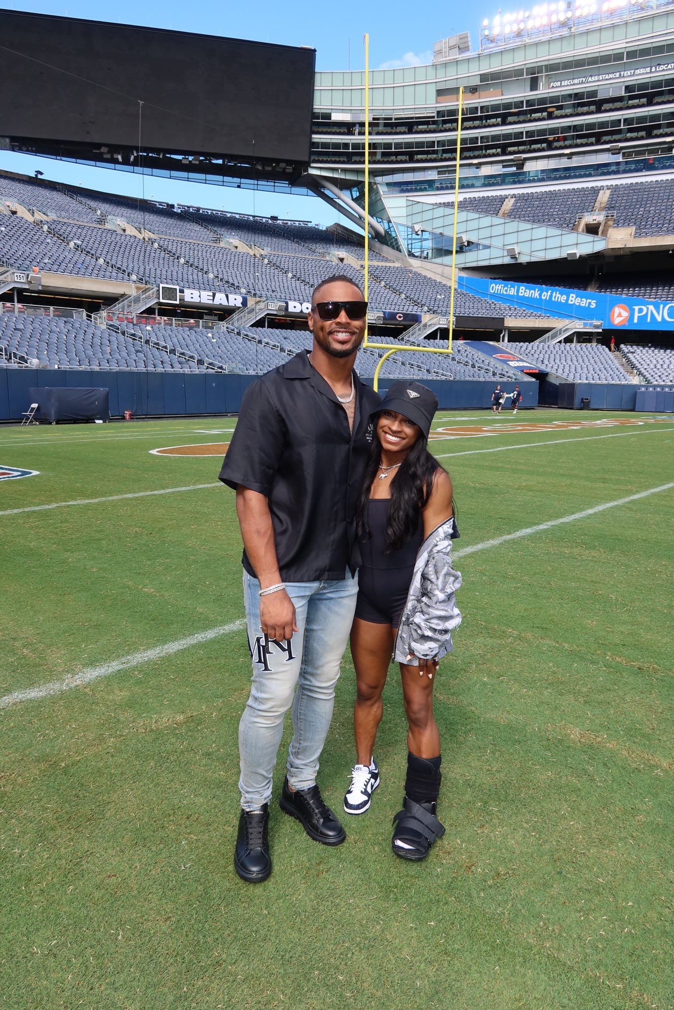 Simone Biles and Husband Jonathan Owens after Game