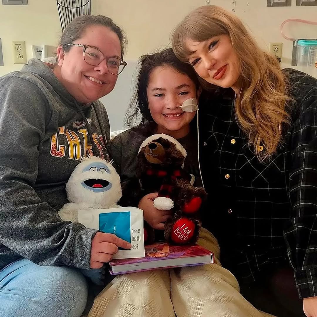 Taylor Swift spent her last day as a 34-year-old giving back to fans in Kansas City, stopping by a hospital and visiting with young patients on Thursday