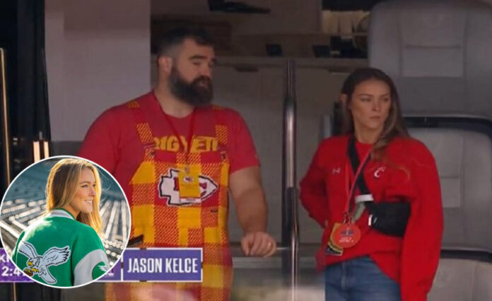 Jason and Kylie Kelce at the Super Bowl