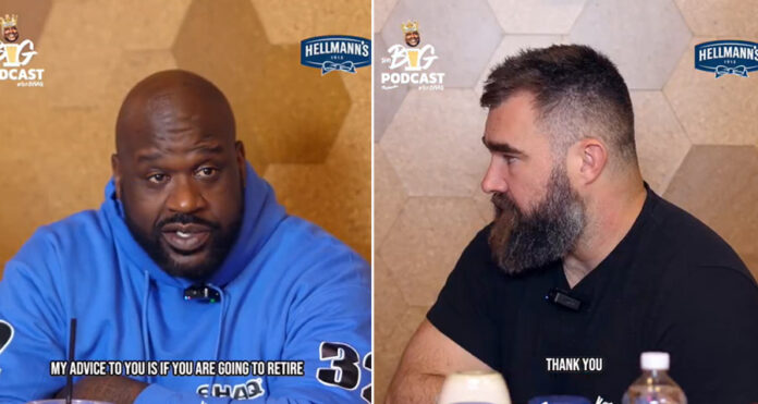 Shaquille O'Neal and Jason Kelce