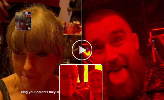Taylor Swift and Travis Kelce with her parents at nightclub