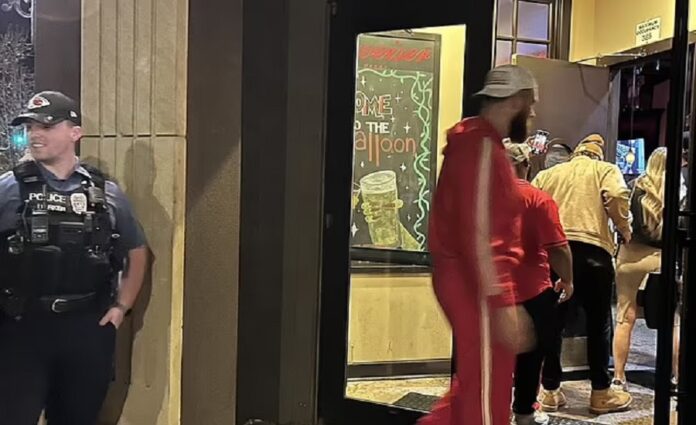Travis Kelce partying after shooting