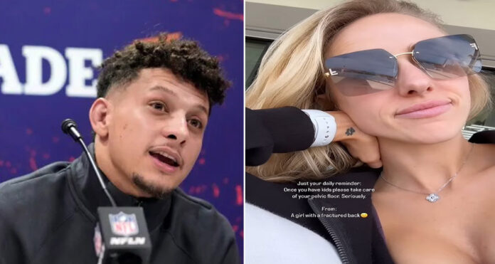 Brittany Mahomes broke her back from taking care of her kids