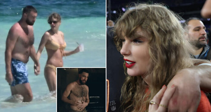 Taylor Swift and Travis Kelce with Dad bod