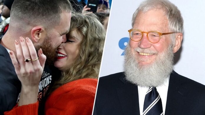 Travis Kelce and Taylor Swift and David Letterman