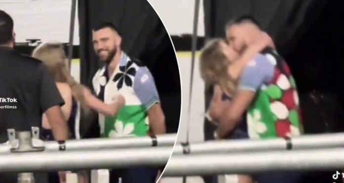 Travis Kelce and Taylor Swift first public kiss in Argentina