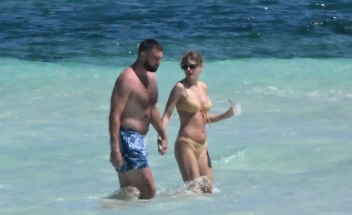 Travis Kelce and Taylor at the Beach