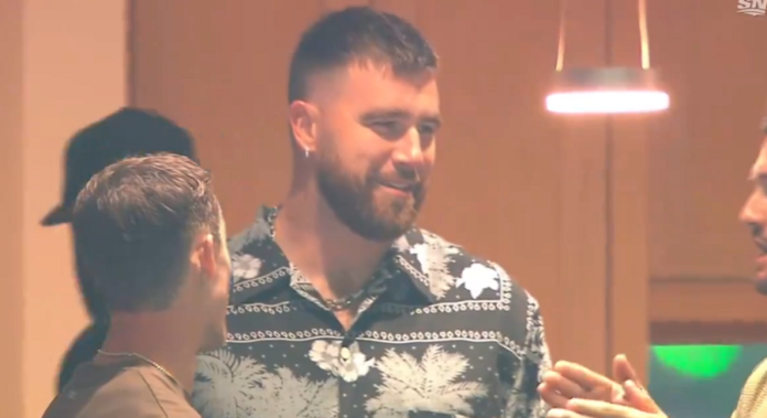 Travis Kelce attends Game 2 of Western Conference Final in Dallas