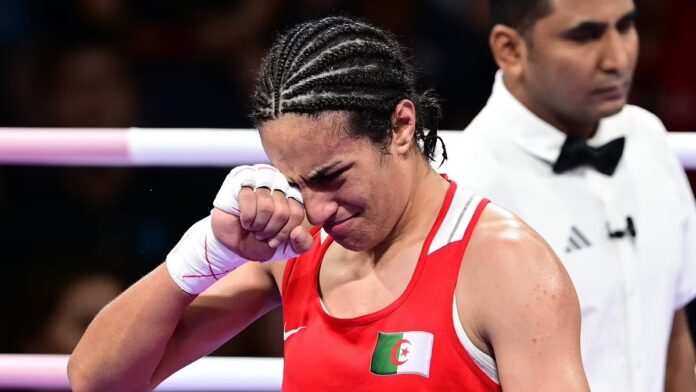 Algeria's Imane Khelif in tears