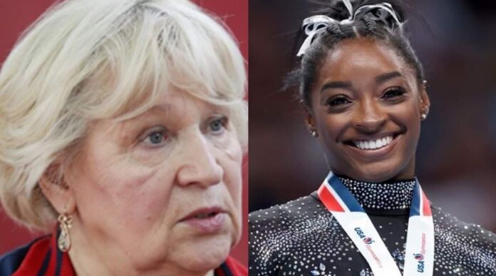 Simone Biles and Russia Coach