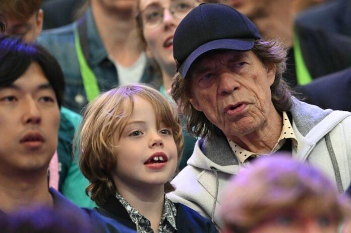 Mick Jagger and his son