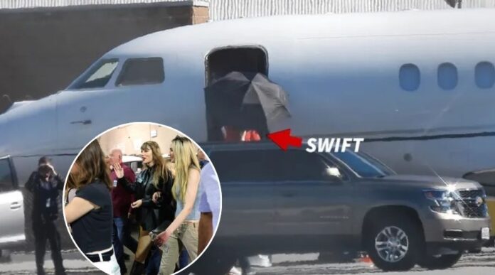 Taylor Swift arriving for a chiefs game