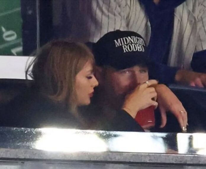 Travis Kelce and Taylor Swift at Yankee Stadium