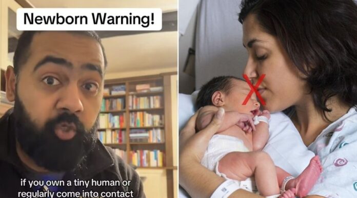 Doctor Warning for Newborn Kissing