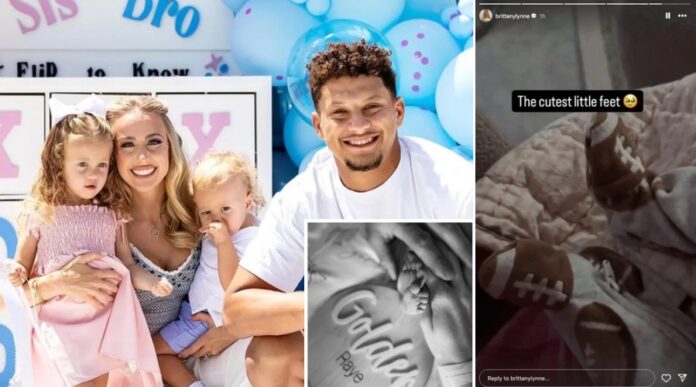 Brittany Mahomes share first glimpse of newborn daughter Golden