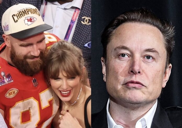 Elon Musk and Taylor Swift and Travis Kelce