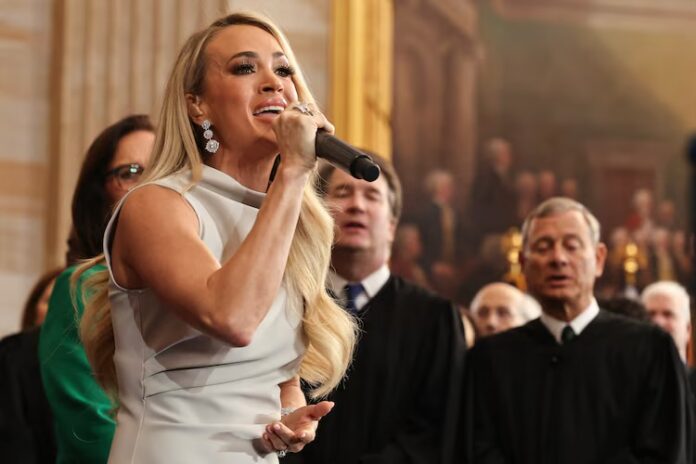 Carrie Underwood Forced to Sing A Cappella at Inauguration After Tech Glitch