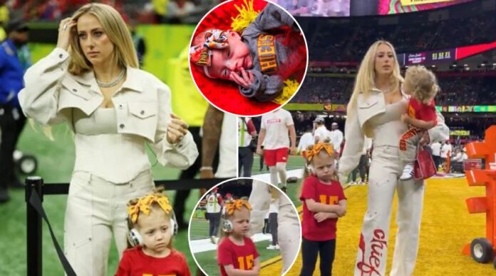 Brittany Mahomes and Children at Super Bowl