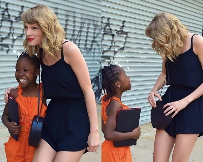 Taylor Swift with Black Fan