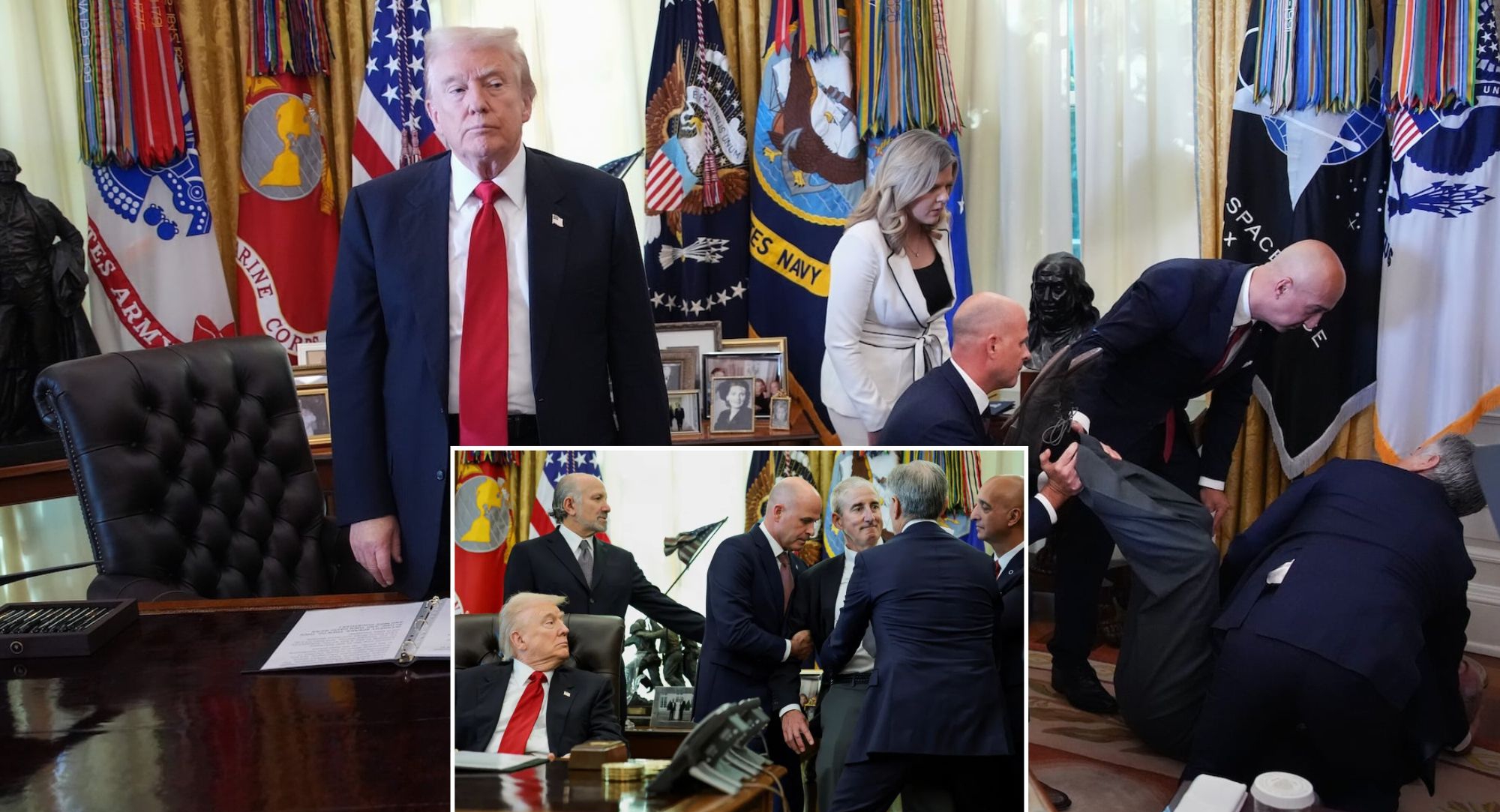 ‘I Almost Died — It Was That Intense…’ Man Standing Behind Trump During a White House Oval Office Press Event Breaks His Silence on the Terrifying Moment, Alleges Trump Soiled Himself During the Conference, Describes Bizarre Diaper-Related Movements, and Reveals Why He Couldn’t Speak Until Now
