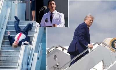 “HE HAS FALLEN!” — White House Doctor Breaks Silence After Trump Faints and Falls Boarding Air Force One, Raising Questions About His Condition, Sleep Episodes at Meetings, and Unusual Odor Complaints