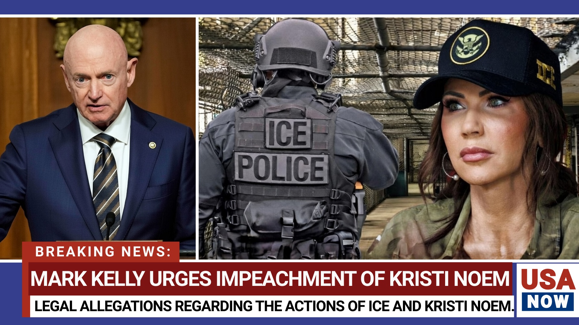 Mark Kelly: “Kristi Noem has forfeited her right to lead. I’m calling on her to resign as Secretary of Homeland Security or Donald Trump to do the right thing and just fire her. If not she must be removed or impeached. Gregory Bovino should also be fired.