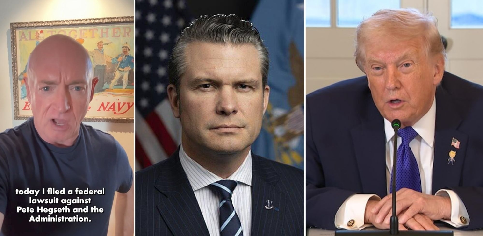 “I’m Not Going to Be Silenced”: Mark Kelly Sues Pete Hegseth as Trump Fires Back With a Chilling Five-Word Response