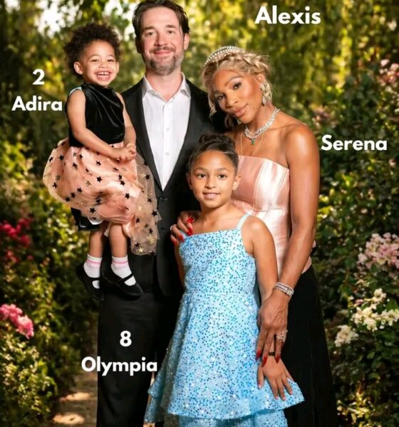 Serena Williams and her husband, Reddit co-founder Alexis Ohanian , posing with their two daughters, Olympia and Adira...