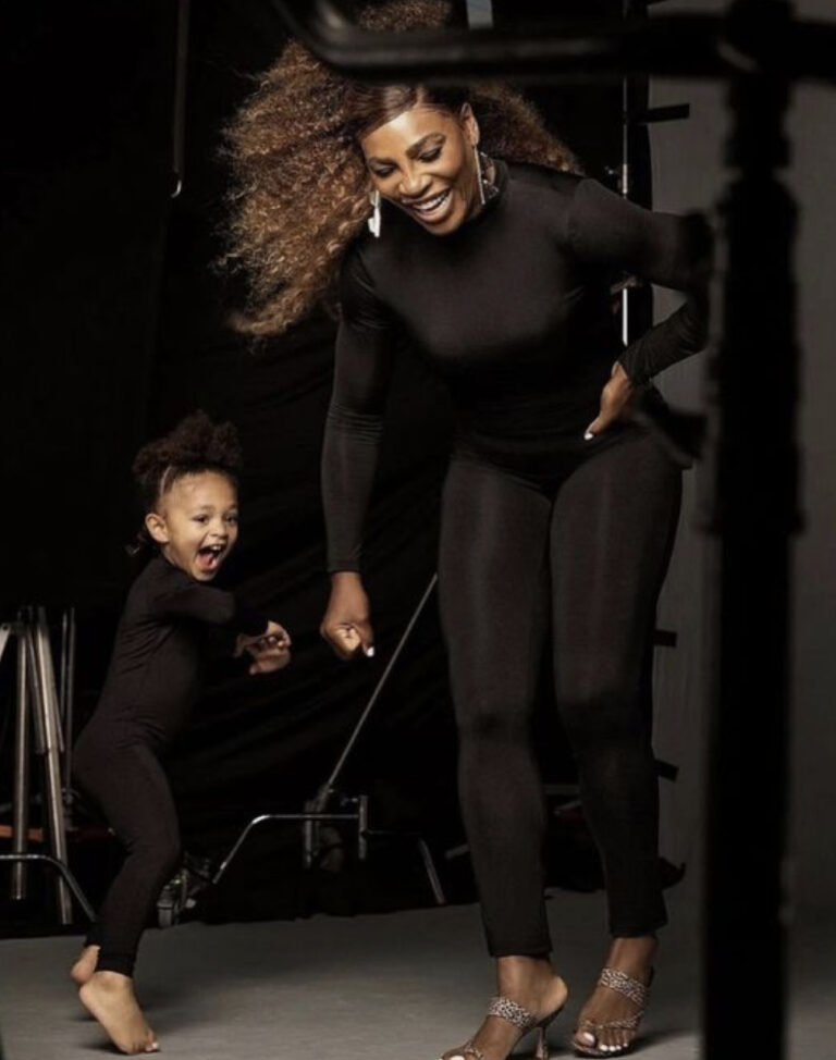 Serena was seen having a fun good time with her baby with a dress up lookalike...