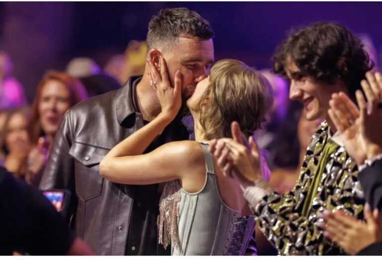 Travis Kelce Pulls Taylor Swift Close for Passionate Kiss During Stunning Celebrity Date Night