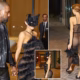 Naughty kitty! Kanye’s wife Bianca Censori is bra and underwear free in a VERY sheer gown with a CAT mask
