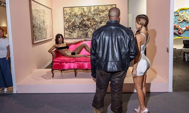 Kanye West’s wife Bianca Censori raises eyebrows in plunging white lace lingerie as she photographs a nude model at Art Basel in Switzerland