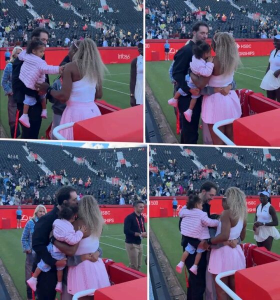 Serena Williams had a special moment with her family after winning her first match back in 4 years...