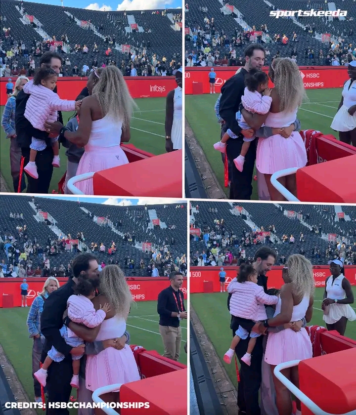 Serena Williams had a special moment with her family after winning her first match back in 4 years...