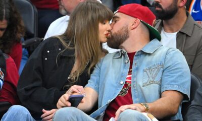 Taylor Swift and Travis Kelce in the house for Game 3 of the Eastern Conference Finals in Cleveland!...