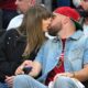 Taylor Swift and Travis Kelce in the house for Game 3 of the Eastern Conference Finals in Cleveland!...