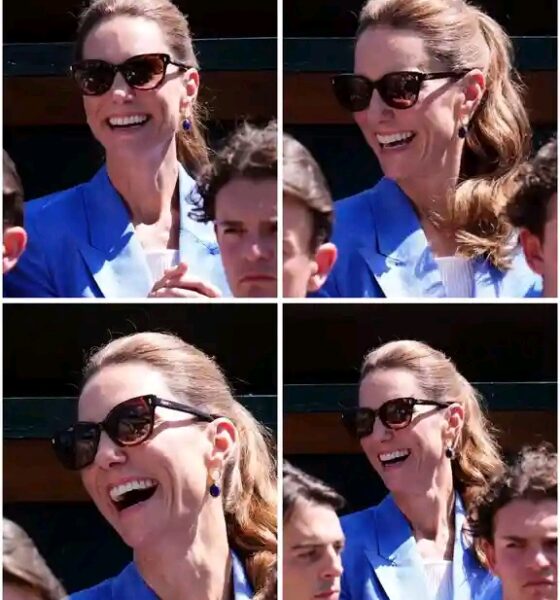The Princess of Wales enjoying a joyful afternoon from the Royal Box at Wimbledon...