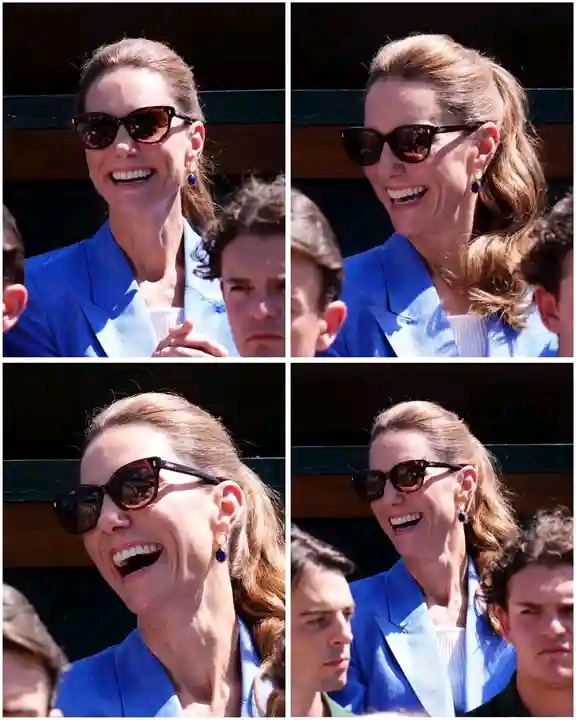 The Princess of Wales enjoying a joyful afternoon from the Royal Box at Wimbledon...