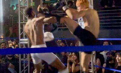 Brad Pitt and Angelina Jolie's son Knox, 17, competed in a Muay Thai fight at a Downtown Los Angeles club...