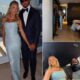 Kansas City Chiefs quarterback Patrick Mahomes with his wife Brittany Mahomes at Taylor Swift & Travis Kelce's wedding...