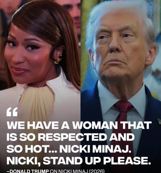 President Donald Trump calls Nicki Minaj "so hot" at the White House Rose Garden Lunch earlier today.