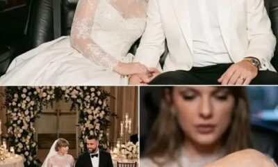 The moment that has instantly captured the attention of fans around the world, Travis Kelce has finally unveiled the first official look at his wife, Taylor Swift, in her stunning custom Dior wedding dress — and the internet cannot stop talking about it. Alongside the breathtaking gown, Swift’s sparkling wedding ring has also become a major highlight, adding an extra layer of excitement to the already magical reveal.. See 20 photos SEE MORE: