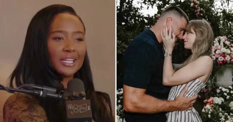 Travis Kelce’s ex-girlfriend says she’s getting death threats from Taylor Swift’s ‘hypocritical’ fans after what she said about there wedding...