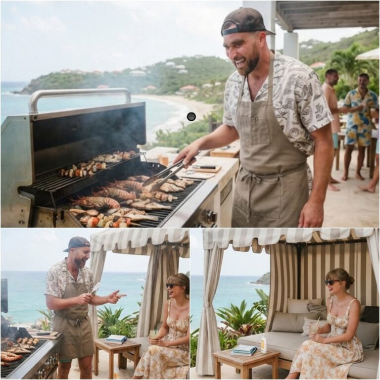 Travis Kelce Gives Fans a Glimpse Into His Family Vacation in St. Barts as Wife Taylor Swift Relaxes Under the Tent While He Shows Off His Unexpected Master-Chef Skills During a Fun-Filled Outdoor Cooking Moment..See the videos and photos