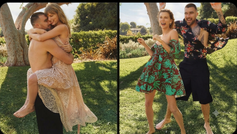 Taylor Swift and Travis Kelce Melt Hearts With a Sweet Garden Embrace and Playful Barefoot Dance, Giving Fans a Rare Glimpse Into Their Fun-Filled, Romantic Married Life as They Unwind Together Before the Kansas City Chiefs’ Big Game