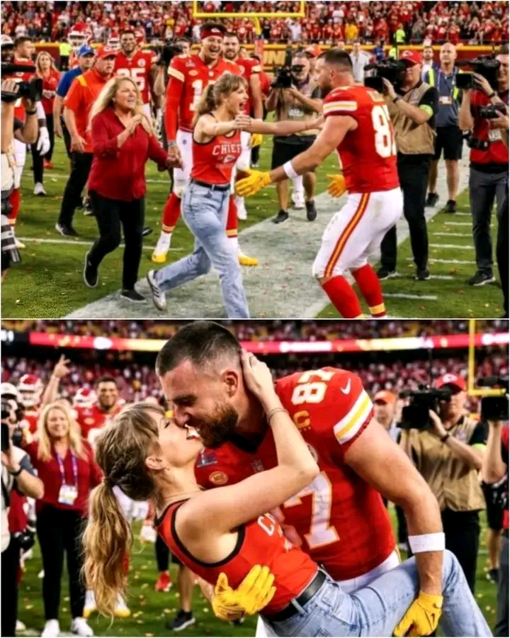 Taylor Swift Breaks NFL Protocol Again and Rushes to the Field to Celebrate, Hug, and Kiss Husband Travis Kelce After Chiefs’ Stunning 33–30 Overtime Win Over the Colts – Mom Andrea Swift Seen Chasing Her Daughter to Caution Her as Overexcited Taylor Couldn’t Hold Herself Back, While Patrick Mahomes Couldn’t Hold Back His Laughter… See the Full Never-Before-Seen Clip and Photos…